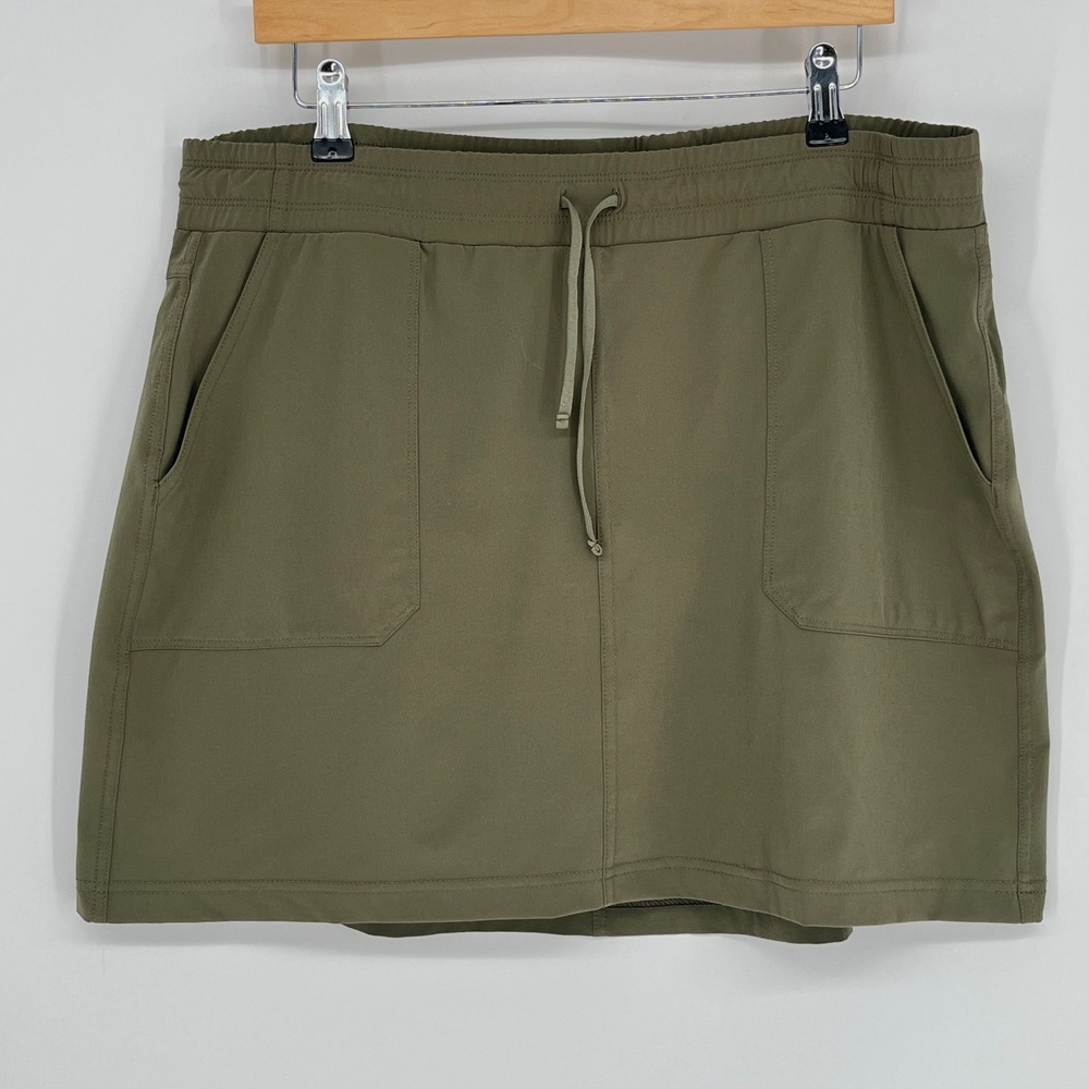 Kuhl Womens Olive Green Active Skort Elastic Waist Hiking Skirt Large